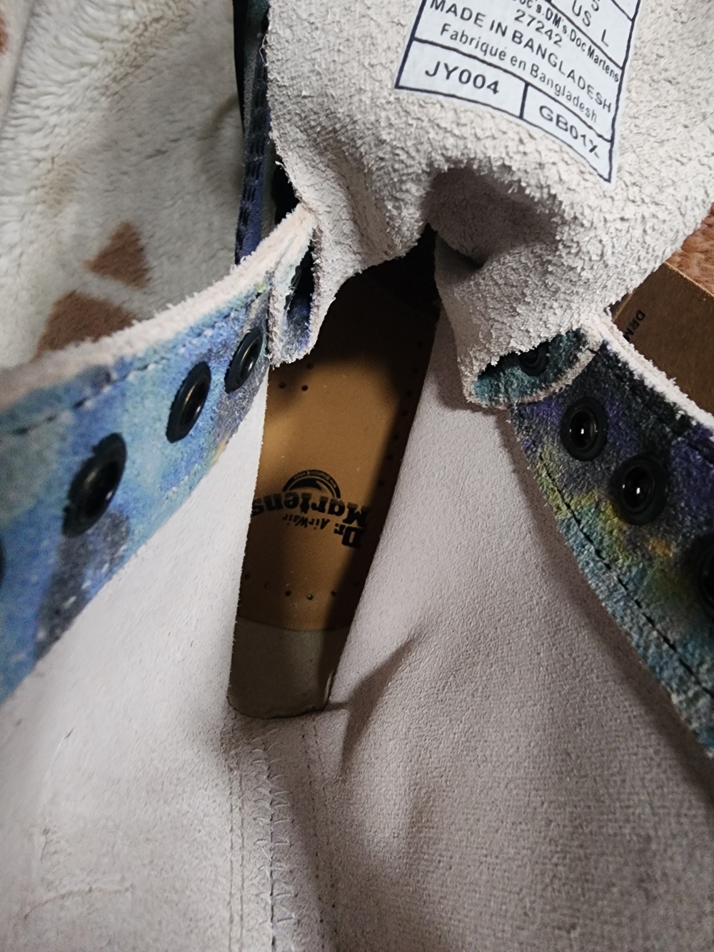 Dr. Martens Iridescent Blue-Teal Tie-Dye Lace-Up Boots - Picture 6 of 6